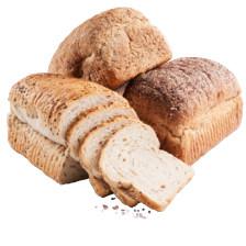 Bakkersbrood heel 
wit meerzaden, volkoren meerzaden of volkoren dubbel donker meerzaden